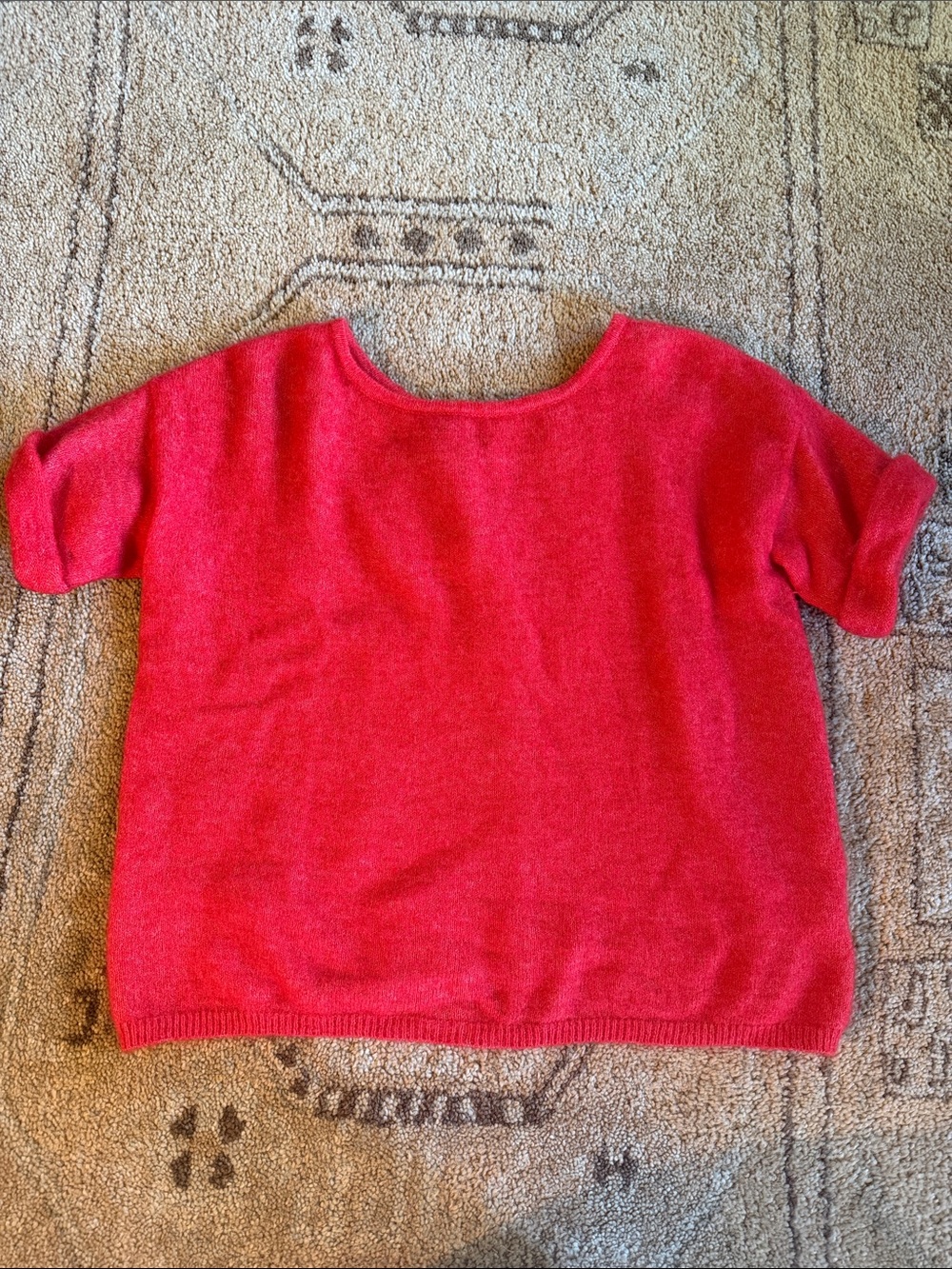 Sezane Short-Sleeve Sweater in Red